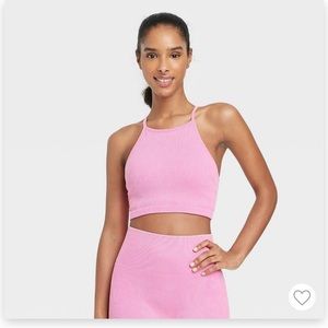Target ribbed seamless high neck bra/crop - joy Lab